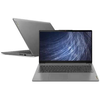 Notebook Lenovo Ultrafino IdeaPad 3 R7-5700U 8GB 256GB SSD Linux 15.6&quot; 82MFS00200 Cinza em até 30x sem juros no Cartão Casas Bahia