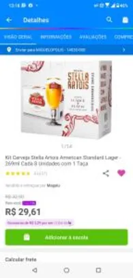 [Clube da Lu] Kit Cerveja Stella Artois American Standard Lager - 269ml Cada 8 Unidades com 1 Taça
