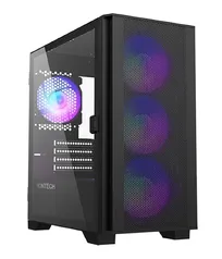 Gabinete Gamer Montech AIR 100 ARGB, Mini Tower, Black, mATX, 4 Fans, Vidro Temperado