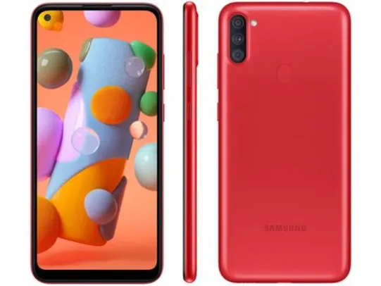 [APP + Cliente Ouro] Smartphone Samsung Galaxy A11 64GB Vermelho 4G