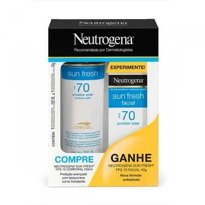 Kit Protetor Solar Neutrogena Sun Fresh FPS 70 Corporal 200ml + Facial 40g