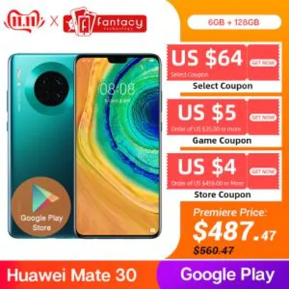 [APENAS 11/11] Huawei Mate 30 6 GB 128 GB 40w - R$2.094