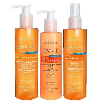 Kit Limpeza, Tonificação e Hidratação Vitamina C Payot