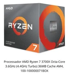 Processador AMD Ryzen 7 3700X | R$ 2.018