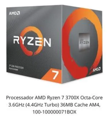 Processador AMD Ryzen 7 3700X | R$ 2.018