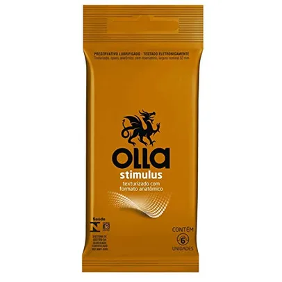 Preservativo Lubrificado Olla Stimulus Camisinha 6 unidades, Olla, pacote de 6