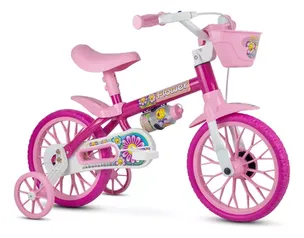 Bicicleta Infantil Menina Aro 12 Nathor Flower 2 5 Anos Rosa