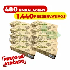 (R$0,45 cada) Kit com 1.440 Preservativo Lubrificado Camisinha Blowtex - Caixa (3x480)