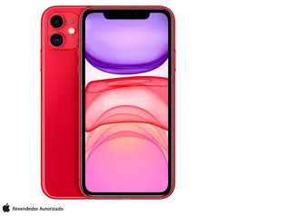 iPhone 11 Apple (64GB) Vermelho, Tela de 6,1", 4G e Câmera de 12 MP