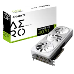Placa de Vídeo Gigabyte NVIDIA GeForce RTX 4070 Aero OC White, 12GB, GDDR6X, DLSS, Ray Tracing, GV-N4070AERO OC-12GD
