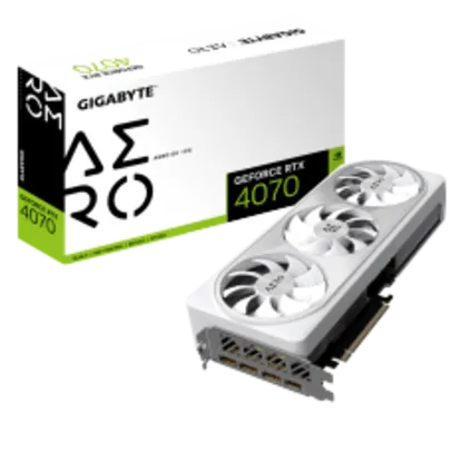 Placa de Vídeo Gigabyte NVIDIA GeForce RTX 4070 Aero OC White, 12GB, GDDR6X, DLSS, Ray Tracing, GV-N4070AERO OC-12GD