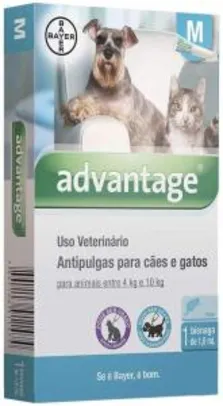 Antipulgas Advantage Bayer para Cães e Gatos entre 4kg e 10kg - 1 Bisnaga de 1,0ml