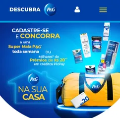 Cadastre-se e concorra a Super Mala P&G ou milhares de prêmios de R$20 - Descubra P&G