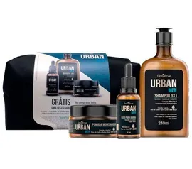 [PRIME + RECORRÊNCIA] Kit Urban Shampoo + Óleo + Pomada + Necessarie | R$ 45