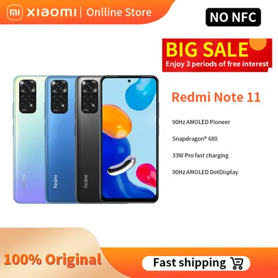 Smartphone Versão global Original xiaomi redmi nota 11 6g 128gb 