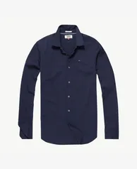 Tommy Jeans Camisa Stretch Masculina Manga Longa Slim | R$169