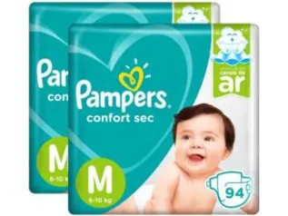 Fraldas Pampers Confort Sec Tam. M - 188 Unidades - R$140