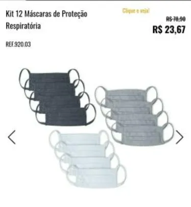 Kit 12 Máscaras de Proteção Respiratória - R$24