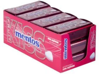 [R$ 48M.pay + C. Ouro] Pastilhas Mentos Kiss Morango sem açúcar 420 g - Display | R$68