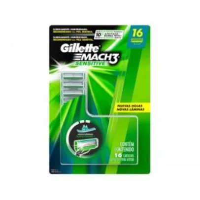 Carga para Aparelho de Barbear Gillette - Mach3 Sensitive - 16 cargas | R$68