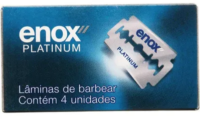 [REC] Caixa (blister) 4 Lâminas de Barbear Platinum, Duplo Fio, Enox, Prata