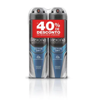 2 Unidades Desodorante Rexona Active Dry Aerossol 90g 