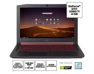 Notebook Gamer Acer Nitro 5 AN515-52-7974 Intel® Core™ i7-8750H 8ª Geração RAM de 8GB HD de 1TB SSD de 128GB GTX 1050ti