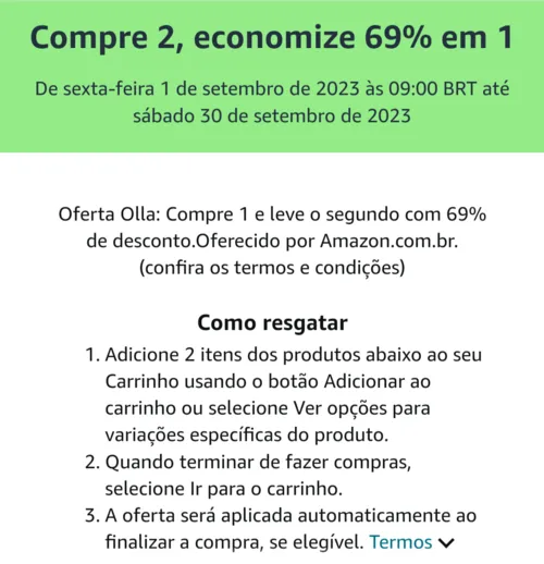 Imagem na descrição da promoção