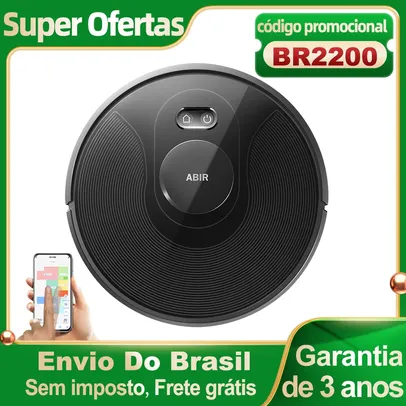 [BR] Robô Aspirador ABIR X8 c/ Navegação Intelig, Mapa de Múltiplas Áreas Esterilização UV, Desinfecção c/ Esfregão Úmido, Compatível - Alexa e Google