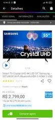 [APP + R$300 de volta MagaluPay] TV Samsung 55TU8000 55" Comando de Voz | R$2799