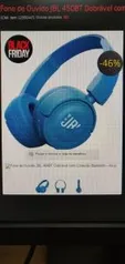 Fone de ouvido JBL 450BT Dobrável com Conexão Bluetooth - Azul | R$159