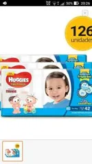 Kit 3 Fraldas Huggies Turma Da Mônica Mega Xg - 126 Unidades - R$119