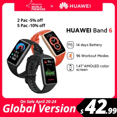 Smartband Huawei band 6 - Versão Global | R$293