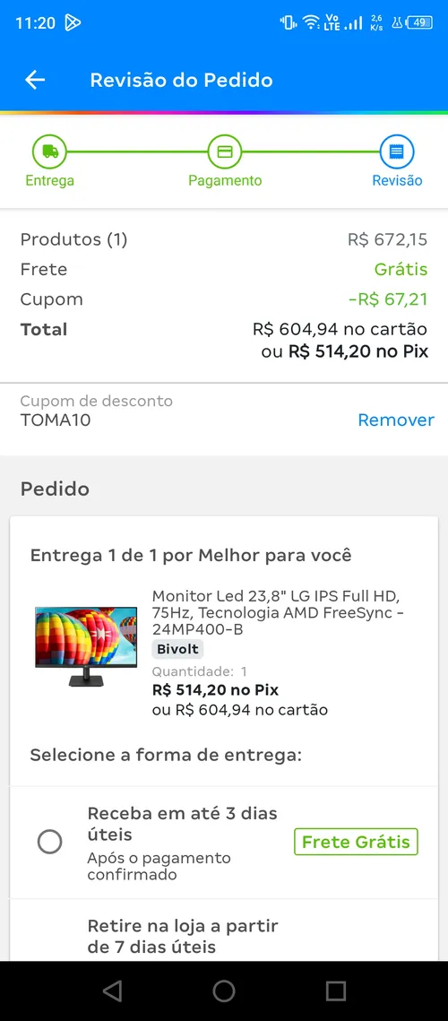 Imagem na descrição da promoção