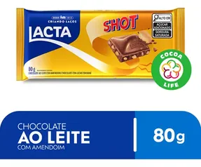 (Regional) Chocolate Lacta ao leite com amendoim Shot 80gr