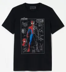 CAMISETA MANGA CURTA ESTAMPA HOMEM ARANHA MARVEL PRETO | R$20