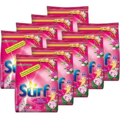 Kit 9 Detergentes em Pó Surf Rosas e Flor de Lis 1kg - R$ 39,60