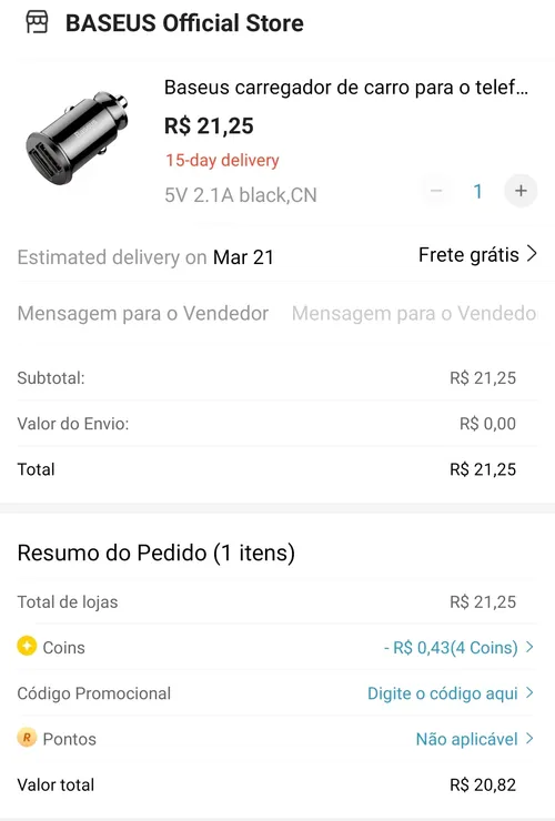 Imagem na descrição da promoção