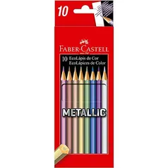 Lápis de Cor Sextavado, Faber-Castell, EcoLápis Metallic, 120410G, 10 Cores