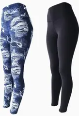 KIT 2 Leggings Fitness Suplex Lisa ou Estampada