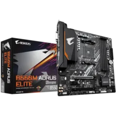 Placa-Mãe Gigabyte B550M Aorus Elite, AMD AM4, Micro ATX, DDR4