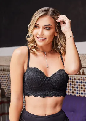 Top Bustier Com Bojo Wonder For You
 PRETO