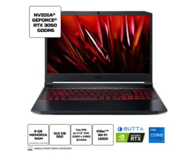 Notebook Gamer Acer Nitro 5 AN517-54-70Y7 Intel Core i7 Linux Gutta 8GB 512GB SSD RTX 3050 17.3' FHD