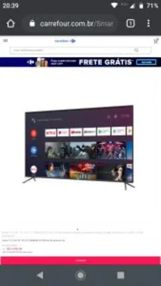 Smart TV LED 70" JVC LT-70MB508 ULTRA HD 4K Android Google Assistance Dolby Digital Stereo Plus 4 HDMI 3 USB R$3599
