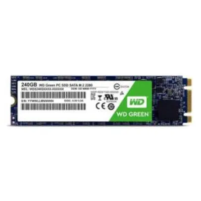 SSD WD Green M.2 2280 240GB Leituras: 545MB/s - WDS240G2G0B | R$169