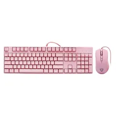 Kit Gamer Motospeed CK700 - Teclado Óptico-Mecânico LED ANSI + Mouse V70 RGB  Rosa  FMSCB0080RSA