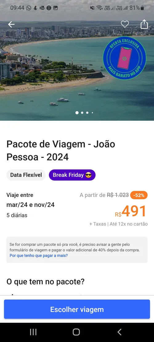 Imagem na descrição da promoção