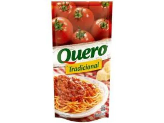 [R$1,00 DE VOLTA- APP - CLUBE DA LU] Molho de Tomate Tradicional Quero 340g