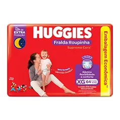 Fralda Huggies Supreme Care Roupinha XG - 64 fraldas