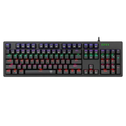 Teclado Gamer Mecânico T-Dagger Bermuda, RGB, Switch Blue, Black, ABNT, T-TGK312-BL